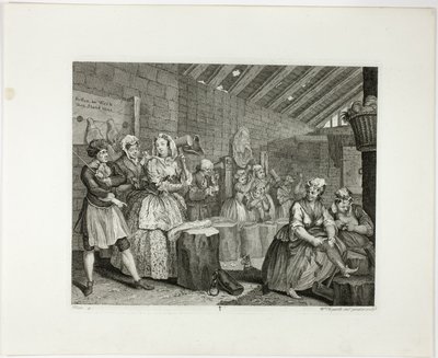 Platte vier, aus Ein Hurenleben von William Hogarth