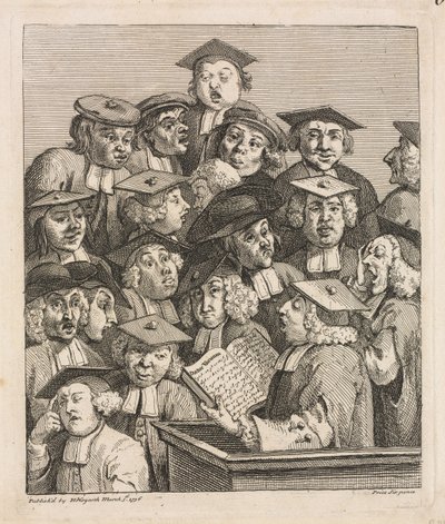 Gelehrte bei einer Vorlesung, 1736-1737 von William Hogarth
