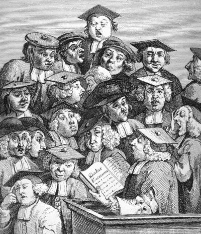 Gelehrte bei einer Vorlesung, 20. Januar 1736-37 von William Hogarth