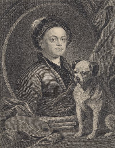 Selbstporträt, graviert von J. Mollison von William Hogarth