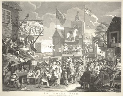 Southwark Fair, graviert von Thomas Cook (1744-1818) von William Hogarth