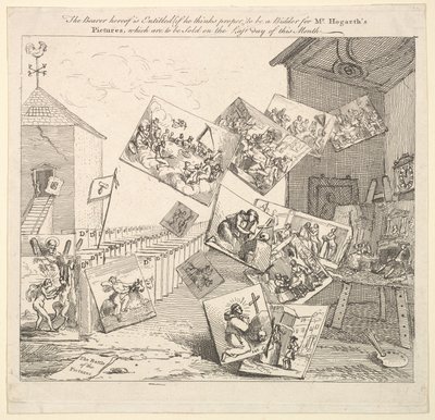 Die Schlacht der Bilder, 1745 von William Hogarth
