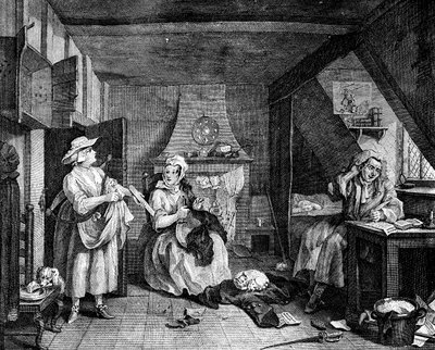 Der bedrängte Dichter, 1740 von William Hogarth