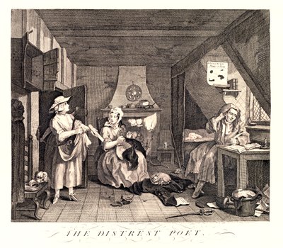 Der bedrängte Dichter von William Hogarth
