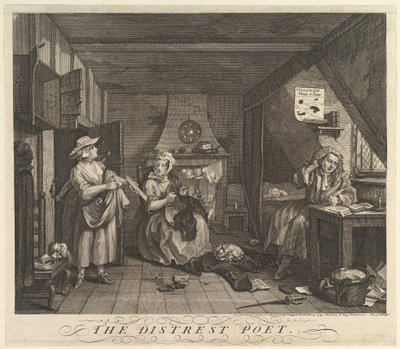 Der bedrängte Dichter (15. Dezember 1740) von William Hogarth