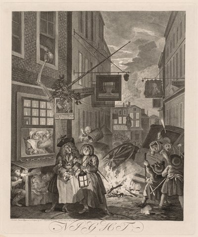 Die vier Tageszeiten: Nacht von William Hogarth