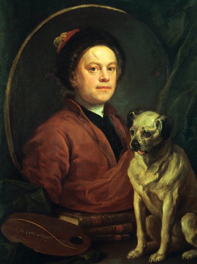 Der Maler und sein Mops, 1745 von William Hogarth