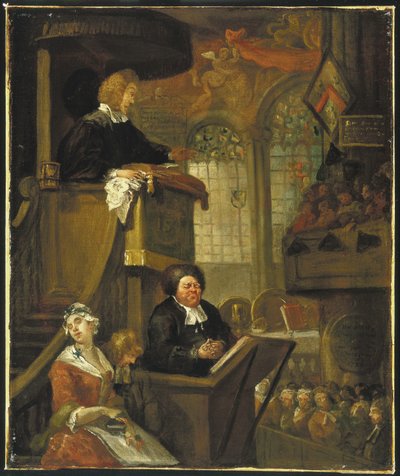 Die schlafende Gemeinde, 1728 von William Hogarth