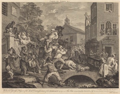 Die Mitglieder auf den Schultern tragend von William Hogarth and Francois Antoine Aveline