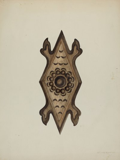 Detail, Seite des Beichtstuhls, 1937 von William Kieckhofel