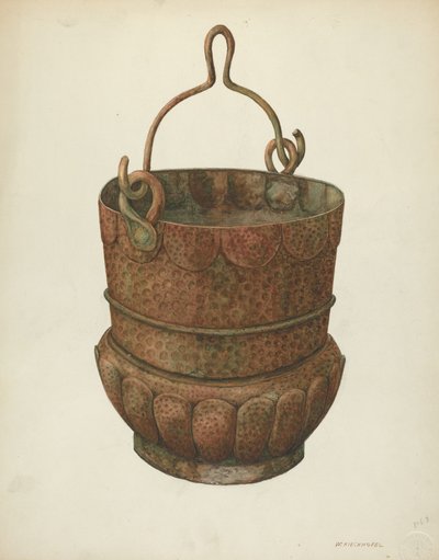 Gehämmerter Kupfereimer, 1938 von William Kieckhofel