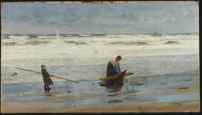 Sammeln von Treibholz, Holland, 1877 von William Lionel Wyllie