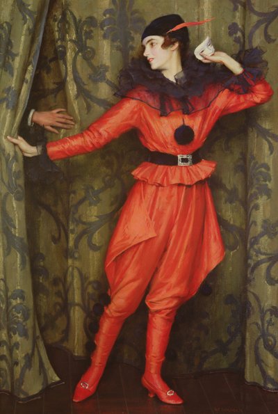 Die Tochter des Künstlers Mary als Pierrot von William Logsdail