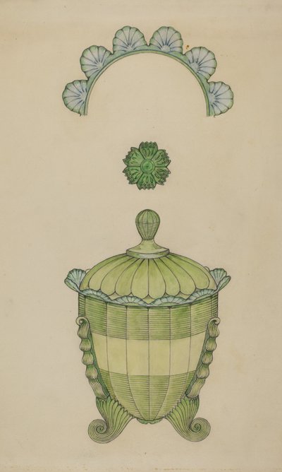Gedeckte Glasschale für Zucker, 1936 von William McAuley
