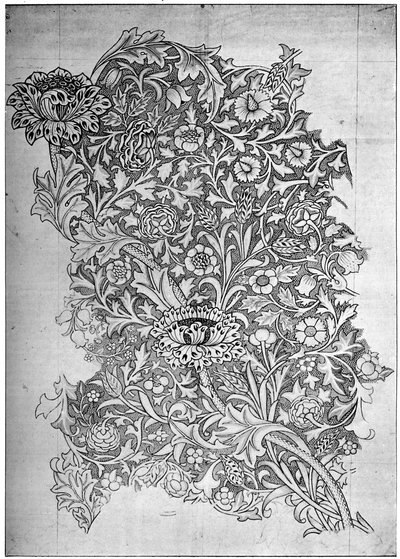 Trent-Muster bedrucktes Leinen, 1892 1934 von William Morris
