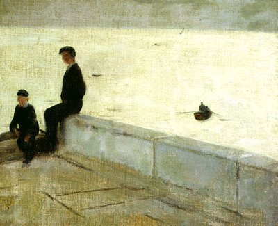 Jungen auf einem Pier von William Nicholson