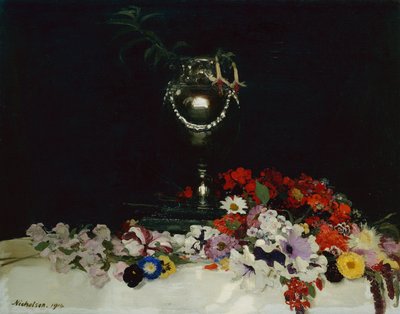 Urne und Blumen auf einem Tisch von William Nicholson