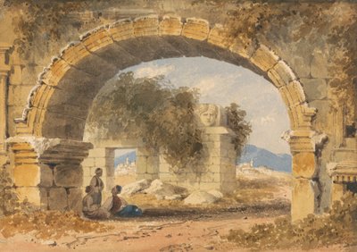 Figuren unter einem Steinbogen sitzend von William Page