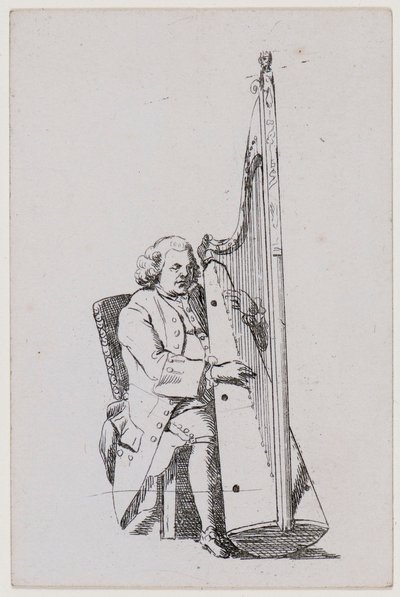 John Parry spielt die Harfe, um 1760-1780 von William Parry