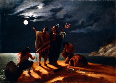 Indianer erleben eine Mondfinsternis, ca. 1848-50 von William Rimmer