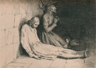 Christian und Hopeful im Verlies, ca. 1916 von William Strang