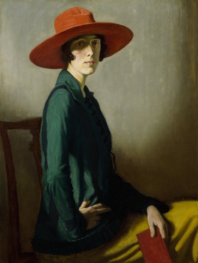 Dame mit rotem Hut von William Strang