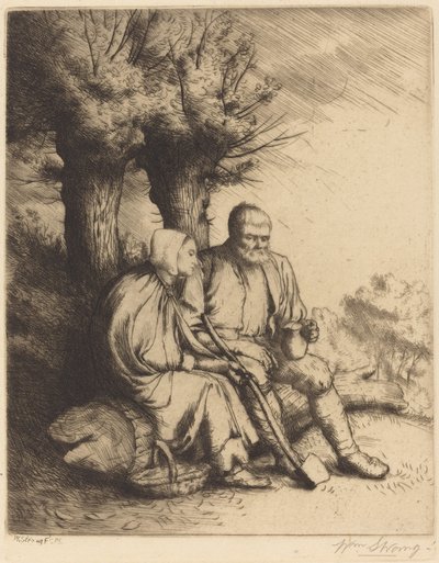 Mann und Frau unter einem Baum von William Strang
