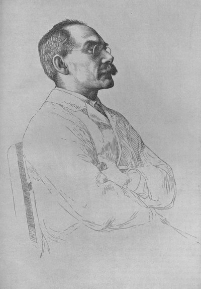 Porträt von Rudyard Kipling, 1898, 1906 von William Strang