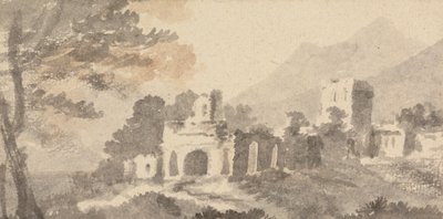 Italienische Landschaft mit Ruine eines Schlosses von William Taverner
