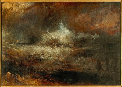 Stürmische See mit brennendem Wrack von Joseph Mallord William Turner