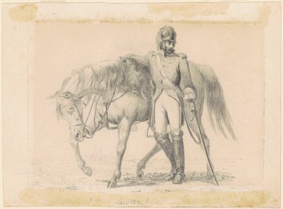 Dragoner mit seinem Pferd von William Tylee Ranney