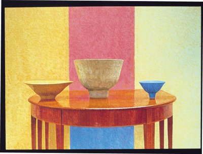 Stillleben, drei Lucie Rie Schalen von William Wilkins