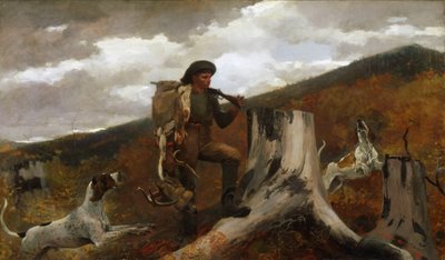Ein Jäger und Hunde von Winslow Homer