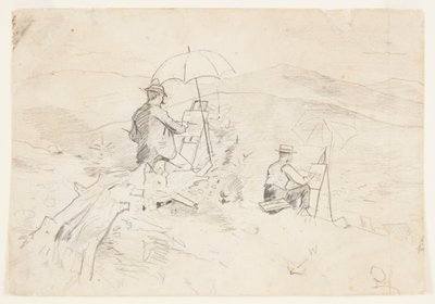 Künstler beim Skizzieren in den Weißen Bergen von Winslow Homer