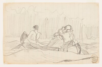 Kanu mit drei Männern von Winslow Homer