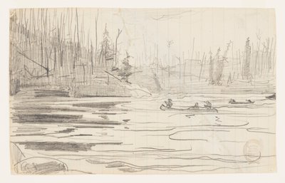 Kanus auf einem See von Winslow Homer