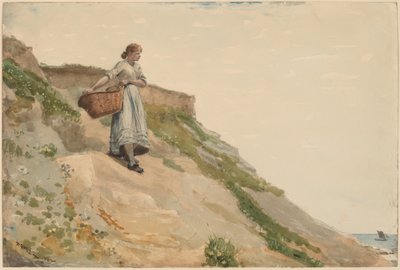 Mädchen mit einem Korb von Winslow Homer