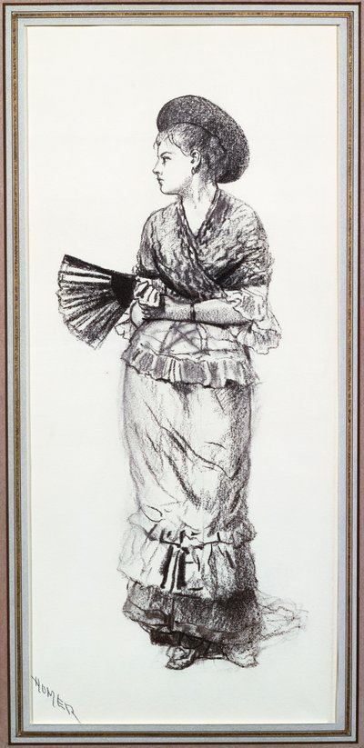 Mädchen mit Fächer von Winslow Homer
