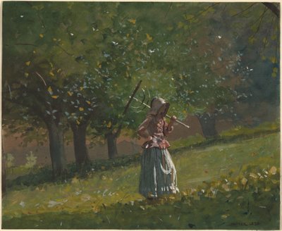 Mädchen mit Heurechen von Winslow Homer
