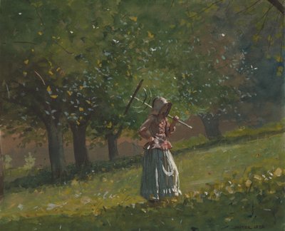 Mädchen mit Heugabel von Winslow Homer