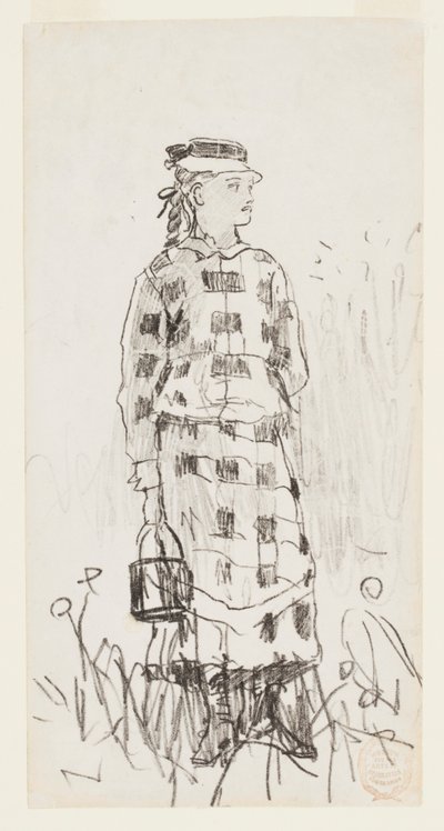 Mädchen mit einem Eimer von Winslow Homer