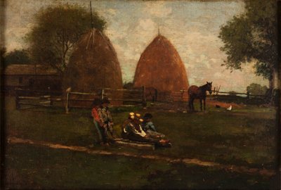 Heuhaufen und Kinder von Winslow Homer