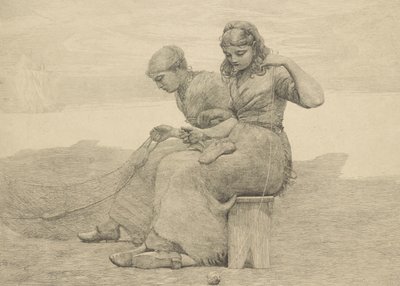 Die Risse flicken, 1888, wahrscheinlich um 1940 gedruckt von Winslow Homer