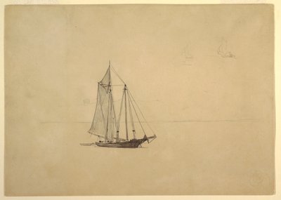 Schoner mit Beiboot von Winslow Homer