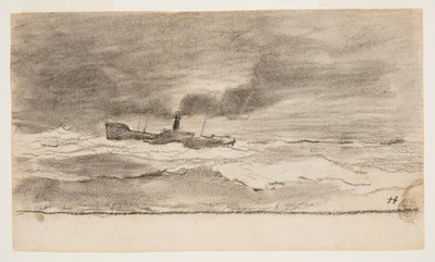Meereslandschaft mit Fischkutter, Cullercoats, England von Winslow Homer