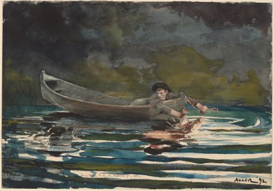 Skizze für "Hund und Jäger" von Winslow Homer