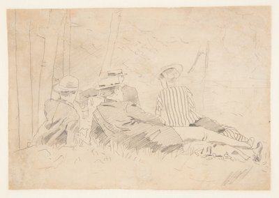 Studie für "Die Angelgesellschaft" von Winslow Homer