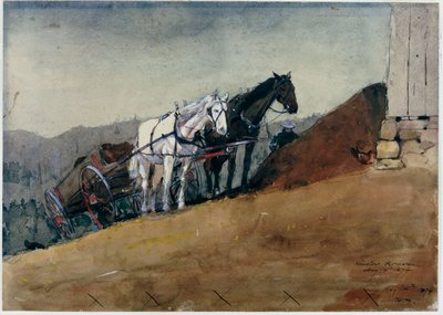 Die Scheune auf dem Hügel - Houghton Farm, 1874 von Winslow Homer