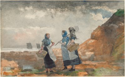 Drei Fischerinnen, Tynemouth von Winslow Homer