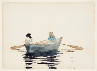 Zwei Mädchen in einem Ruderboot von Winslow Homer